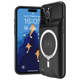 Чехол powerbank iBattery для iPhone 16 Pro Max Slan QI MagSafe 6500 mAh Black