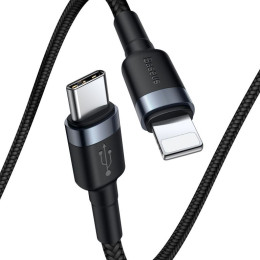 Кабель Baseus Cafule cabel Type-C to iP PD 20W 1m (CATLKLF-G1) Gray+Black