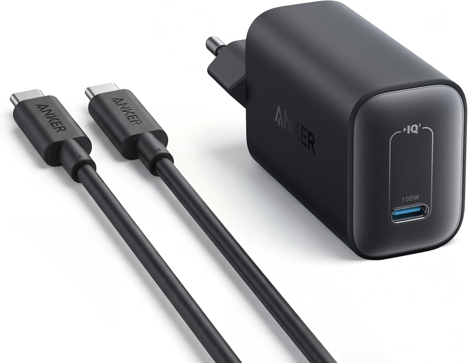Сетевое зарядное устройство Anker Nano 100W USB-C Charger + кабель Type-C to Type-C 1.8m (A2679) Black