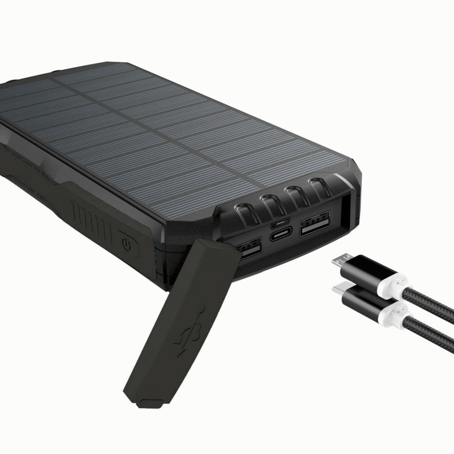 Power Bank на солнечной батарее iBattery YD-819w c фонариком и беспроводной зарядкой QI 25000 mAh черный