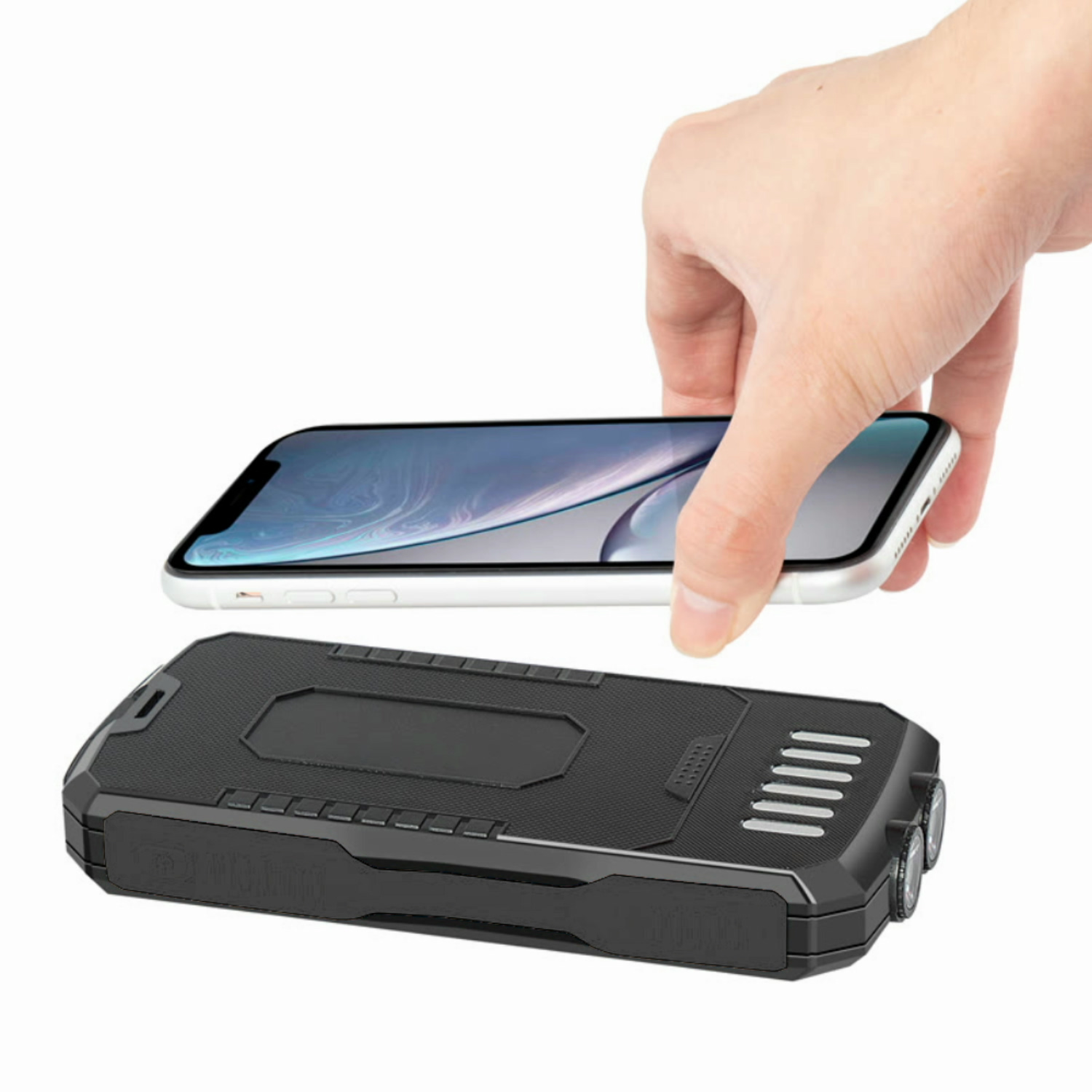 Power Bank на солнечной батарее iBattery YD-819w c фонариком и беспроводной зарядкой QI 25000 mAh черный