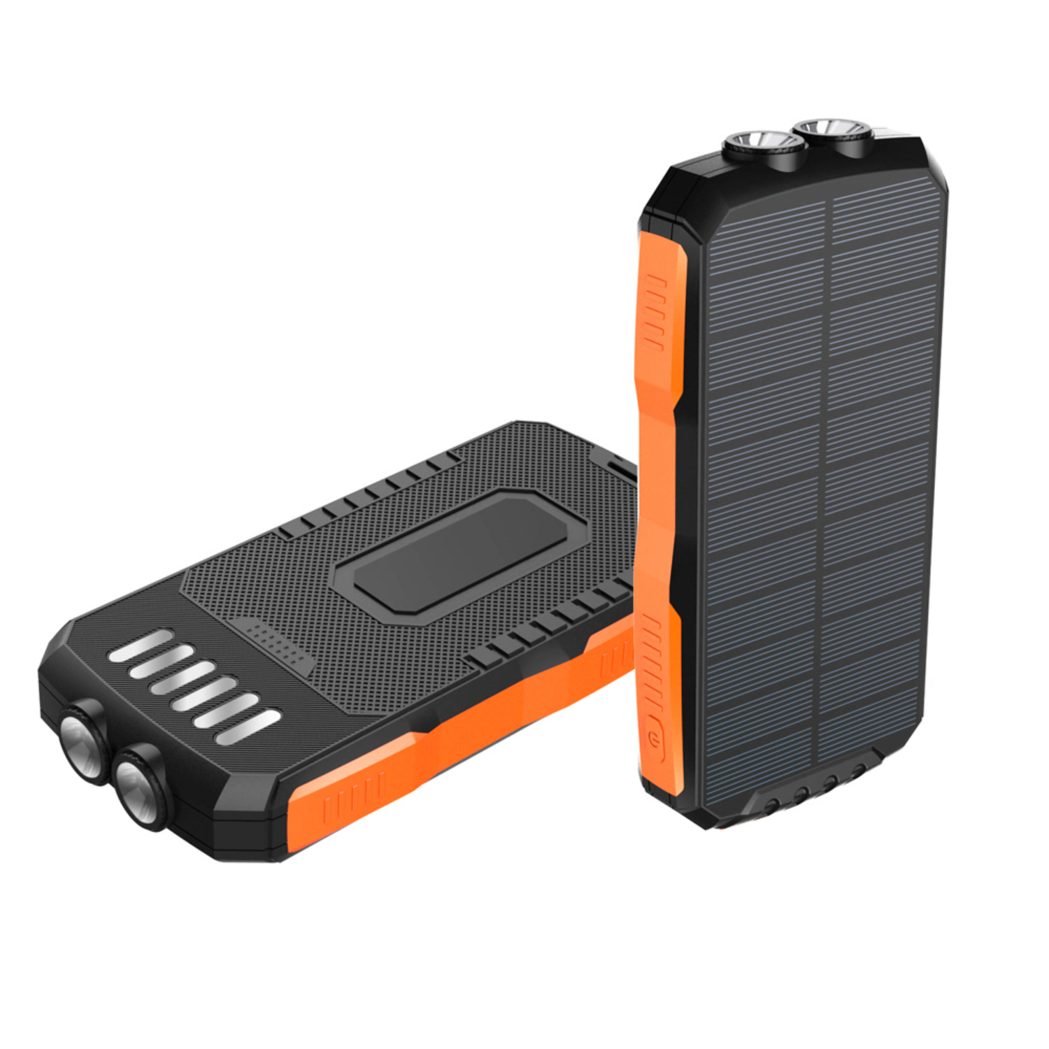 Power Bank на солнечной батарее iBattery YD-819w c фонариком и беспроводной зарядкой QI 25000 mAh черно-оранжевый