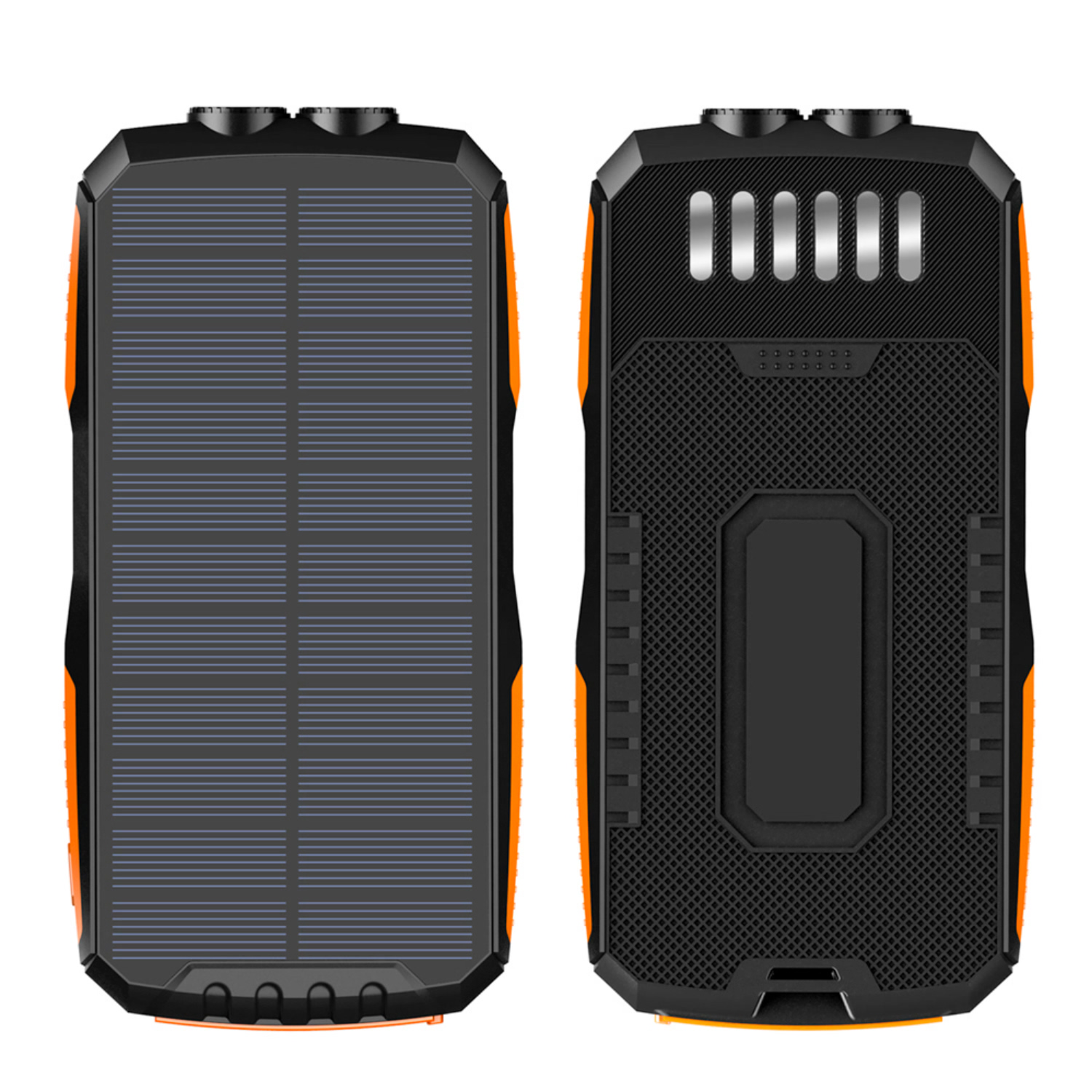 Power Bank на солнечной батарее iBattery YD-819w c фонариком и беспроводной зарядкой QI 25000 mAh черно-оранжевый