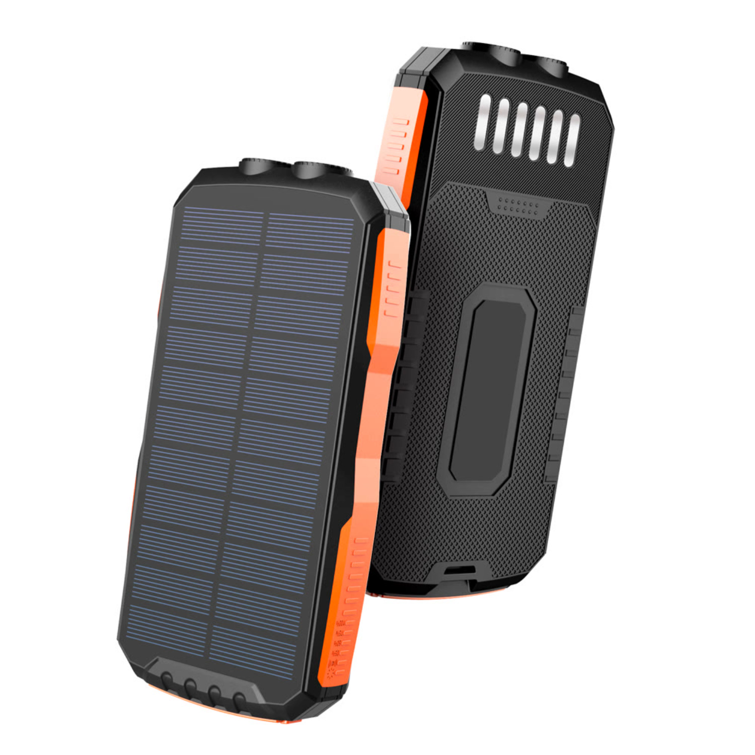 Power Bank на солнечной батарее iBattery YD-819w c фонариком и беспроводной зарядкой QI 25000 mAh черно-оранжевый