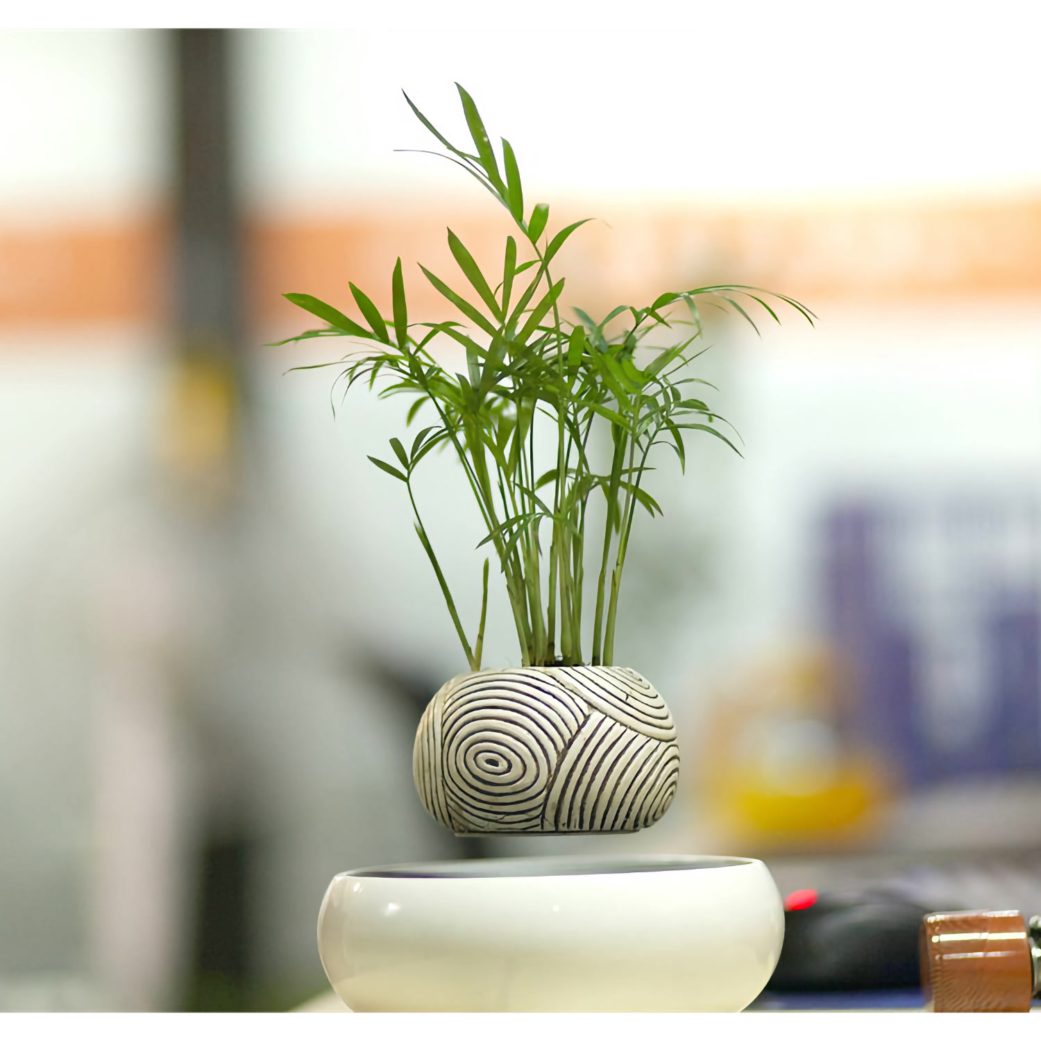 Магнитный левитационный горшок для растений HCNT Magnetic Levitating Pot M5B-PW-T (M005B-PW-T) White