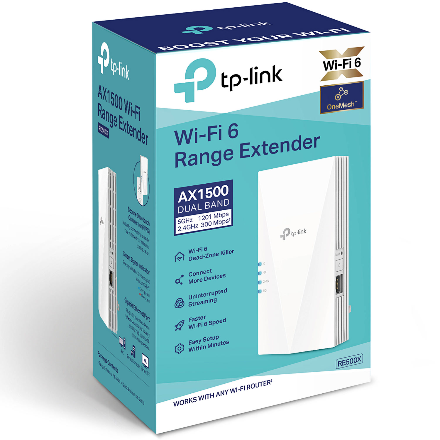 Підсилювач Wi-Fi (ретранслятор) TP-Link RE500X White