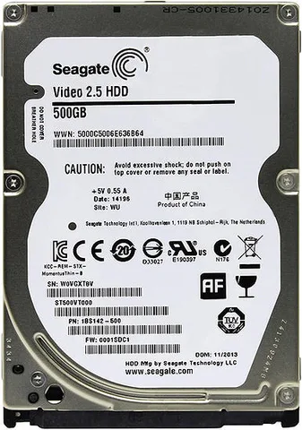 Жесткий диск (HDD) 2.5" SATA 500GB Seagate Video 2.5 5400rpm/16MB (ST500VT000)