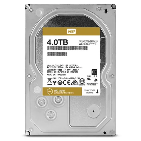 Жесткий диск (HDD) 3.5" SATA 4TB WD Gold 7200rpm/128MB (WD4002FYYZ)