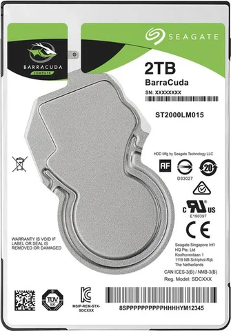Жесткий диск (HDD) 2.5" SATA 2TB Seagate BarraCuda 5400rpm/128MB (ST2000LM015)