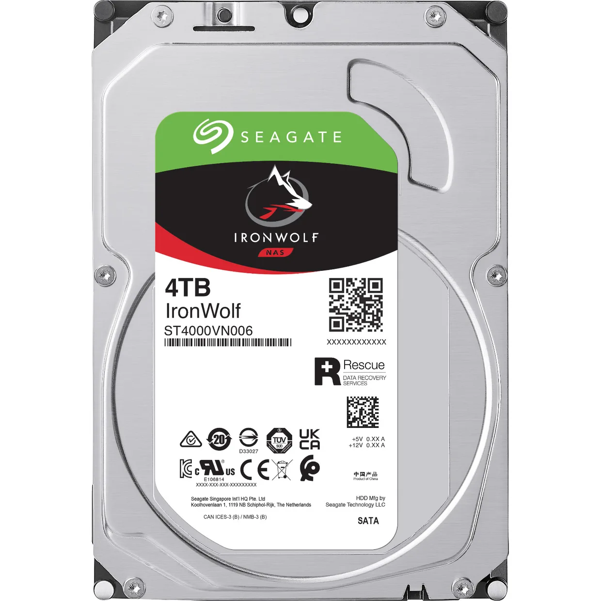 Жорсткий диск 3.5 SATA 4TB Seagate IronWolf з металевим корпусом та інформаційною етикеткою
