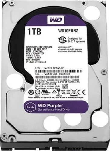 Жорсткий диск (HDD) 3.5" SATA 1TB WD Purple Surveillance 5400rpm/64MB (WD10PURZ)