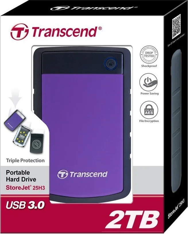 Зовнішній жорсткий диск (HDD) 2.5" USB 2.0TB Transcend StoreJet 25H3 (TS2TSJ25H3P) Violet — фото 4