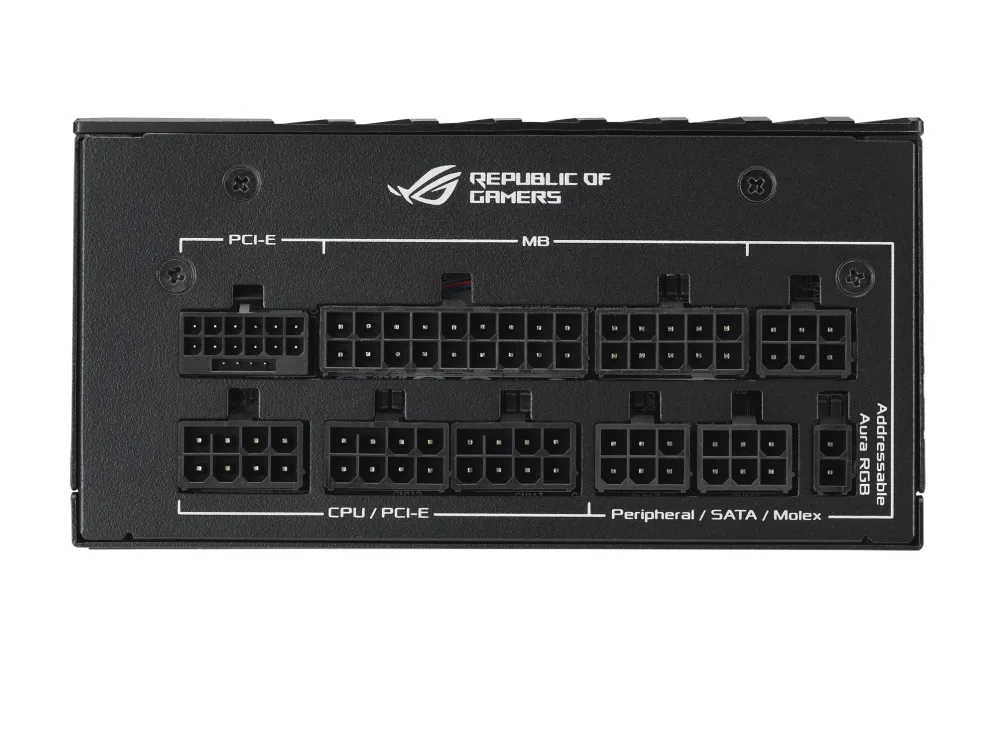 Модульные порты подключения черного блока питания Asus ROG Loki SFX-L 1000W Platinum