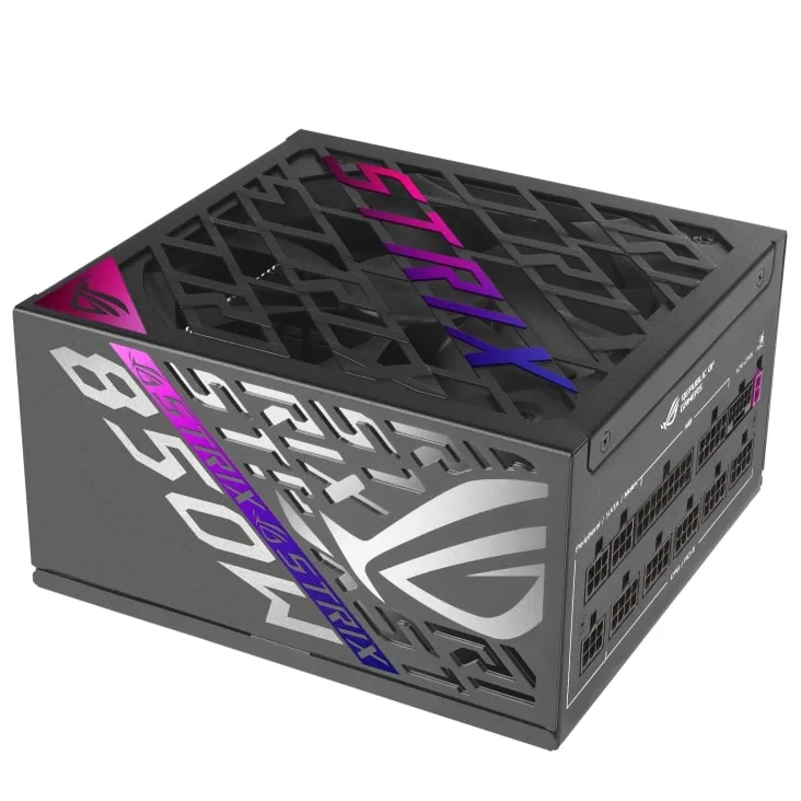 Блок питания Asus ROG Strix 850P Gaming с градиентной решеткой кулера и боковиной 850W