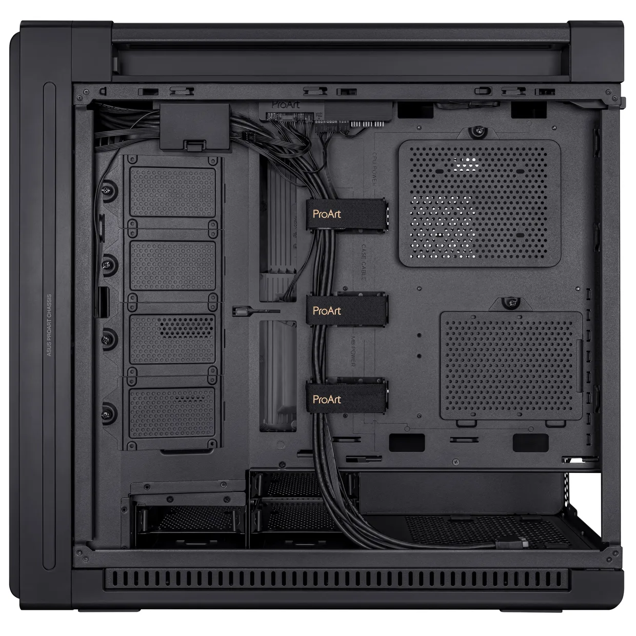 Панель кабель-менеджмента корпуса Asus ProArt PA602 с фирменными стяжками ProArt