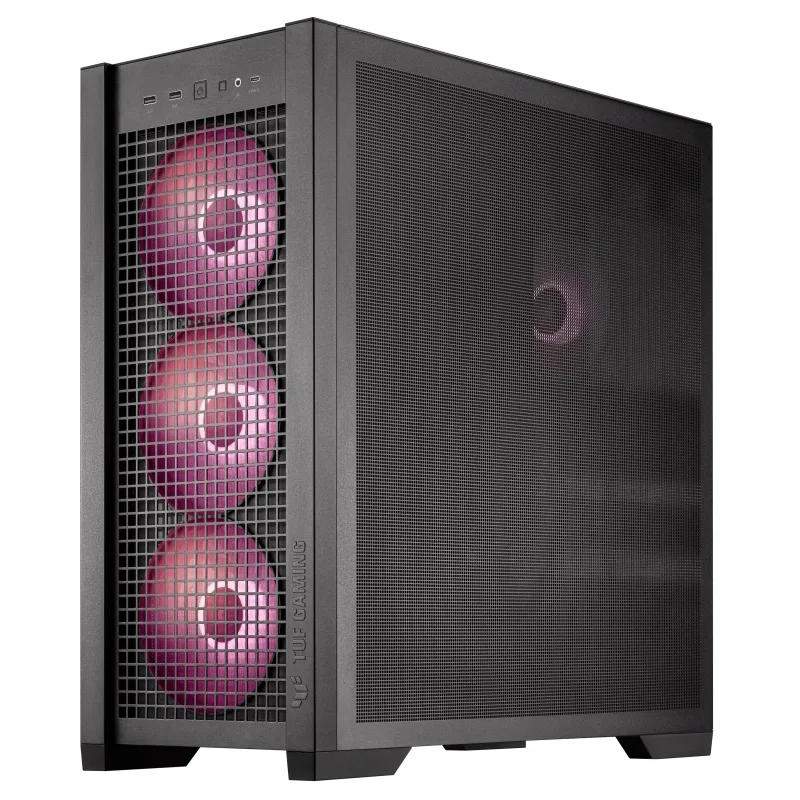 Черный корпус для ПК Asus TUF Gaming GT302 ARGB с перфорированной боковой крышкой