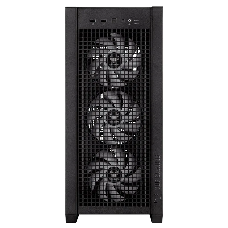 Передняя перфорированная панель корпуса Asus TUF Gaming GT302 ARGB с выключенной подсветкой