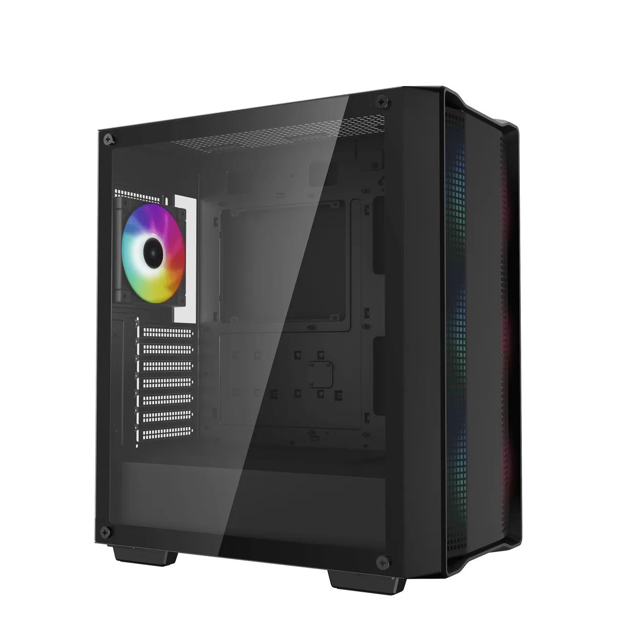 Черный компьютерный корпус DeepCool CC560 ARGB V2 с боковой панелью из закаленного стекла