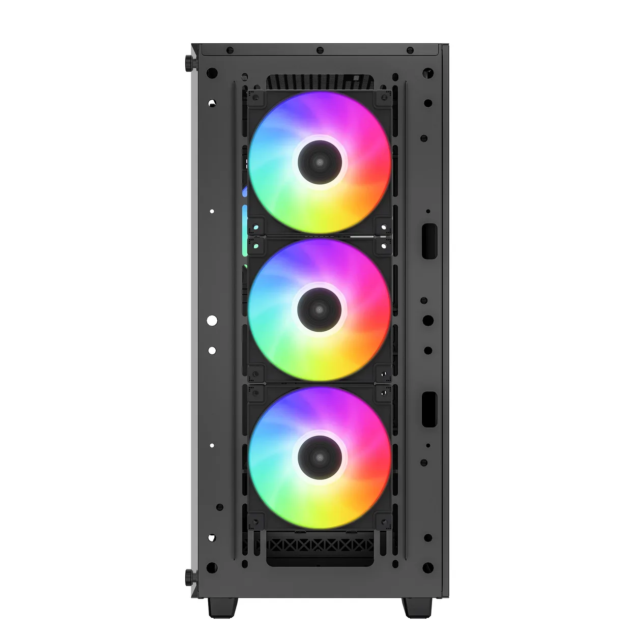 Передняя часть корпуса DeepCool CC560 ARGB V2 с тремя предустановленными кулерами ARGB