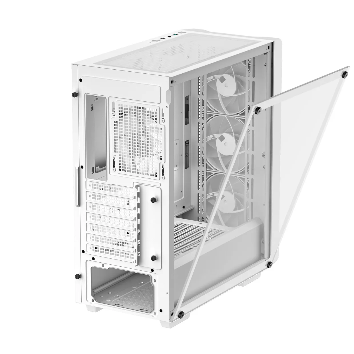 Белый корпус DeepCool CC560 V2 White с открытой стеклянной боковой панелью