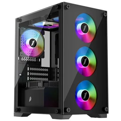 Корпус 1stPlayer X2-M-4F2(AP) Black без Б/П