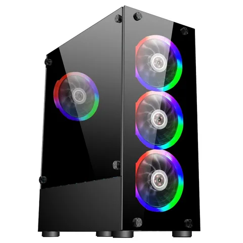 Корпус 1stPlayer Rainbow V2-A-4R1 Color LED Black без Б/П