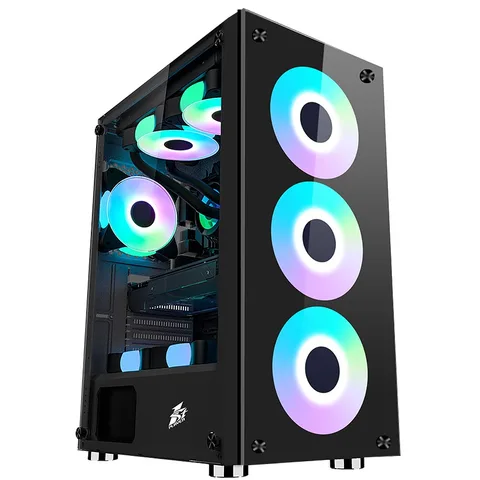 Корпус 1stPlayer V7-4F1 Color LED Black без Б/П