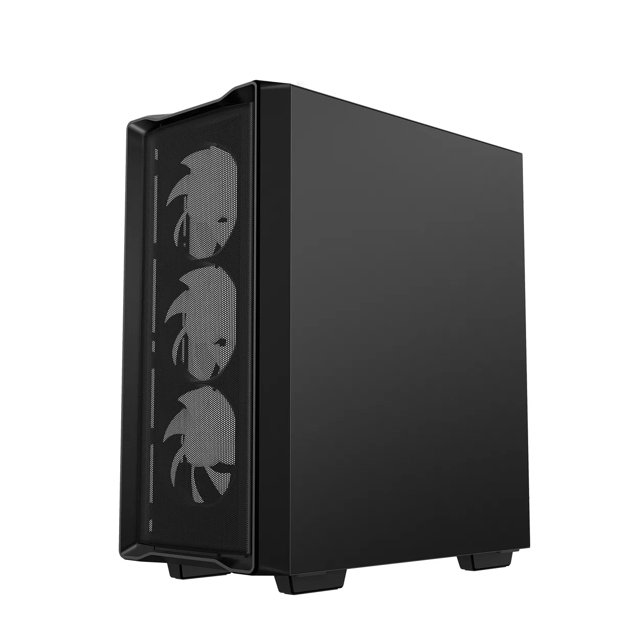 Черный корпус DeepCool CC560 Mesh V2 со сплошной правой панелью и сетчатым фасадом