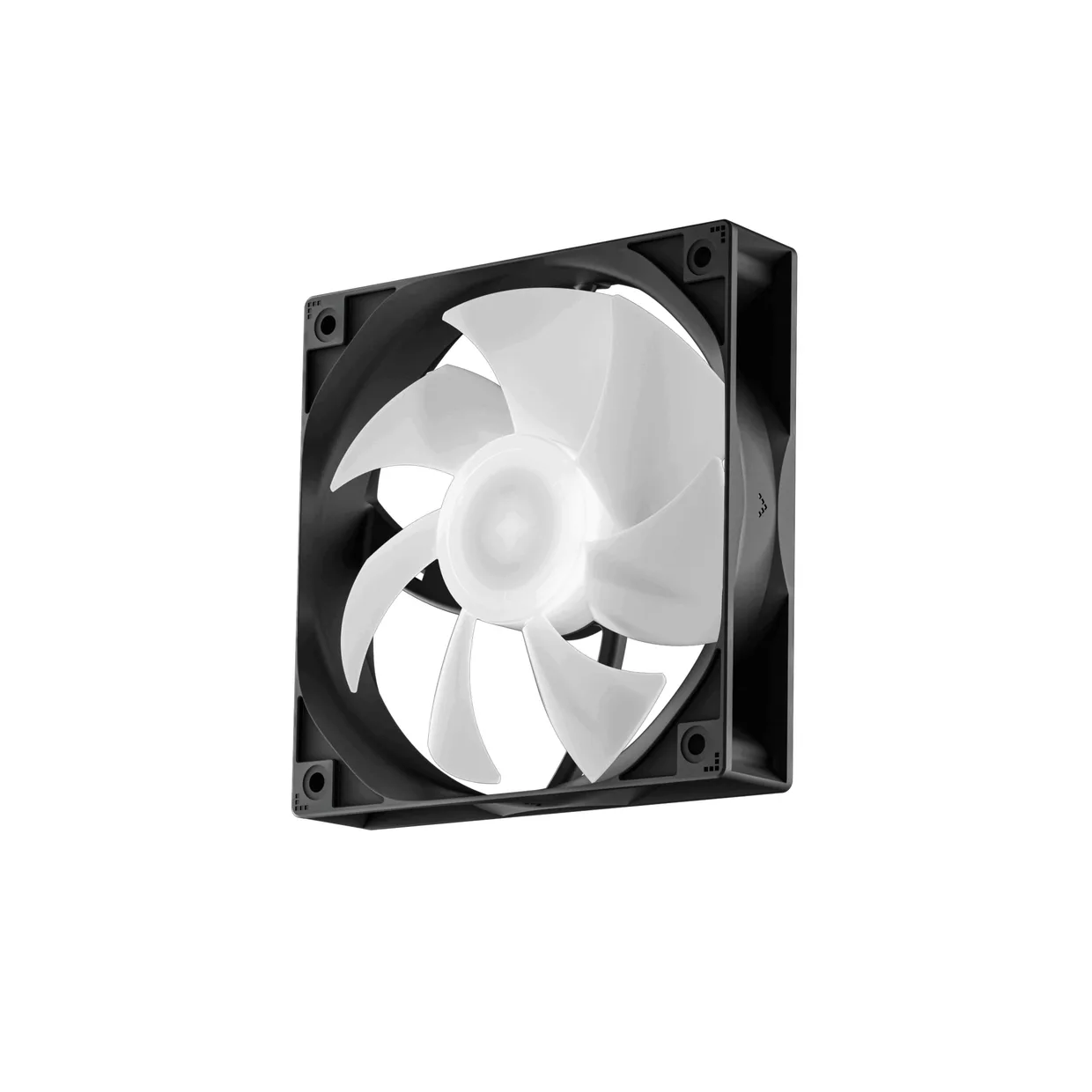 Корпусный вентилятор охлаждения DeepCool с черной рамкой и белыми лопастями