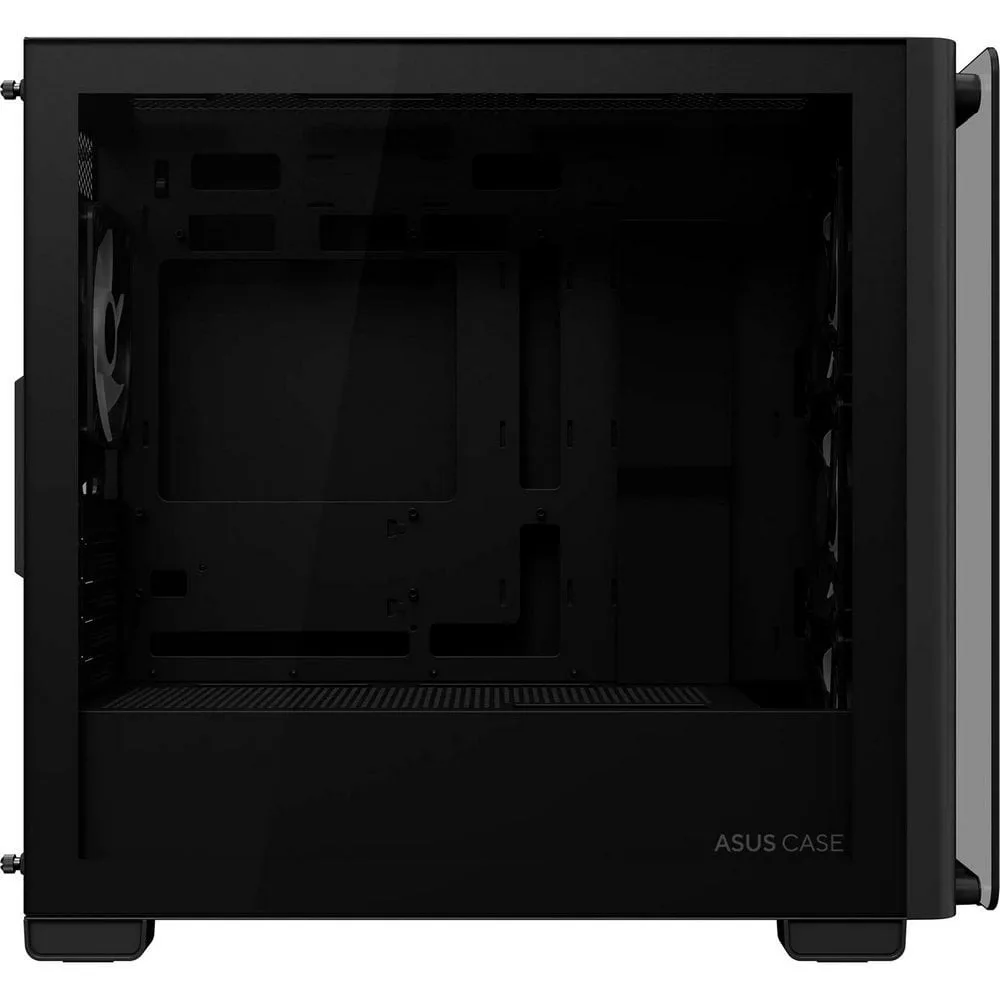 Боковой вид черного компьютерного корпуса Asus A23 Plus Black