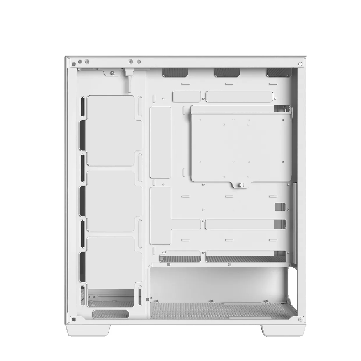 Обратная сторона шасси корпуса DeepCool CG580 White для прокладки кабелей