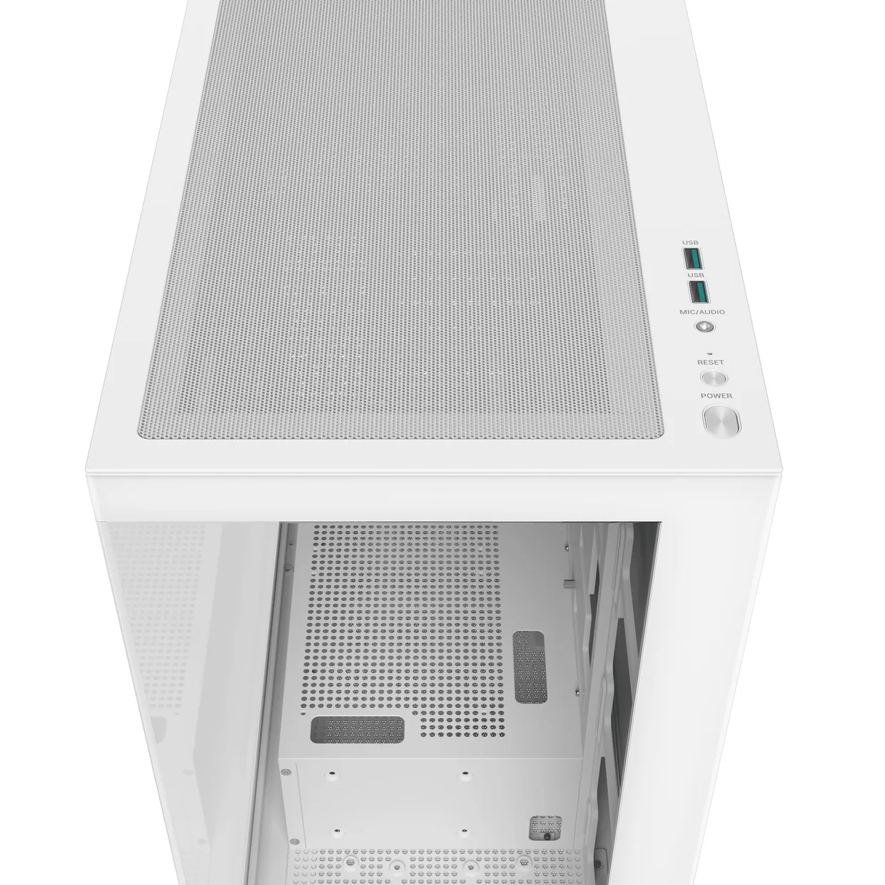 Верхняя белая панель корпуса DeepCool CG580 White с пылевым фильтром и кнопками управления