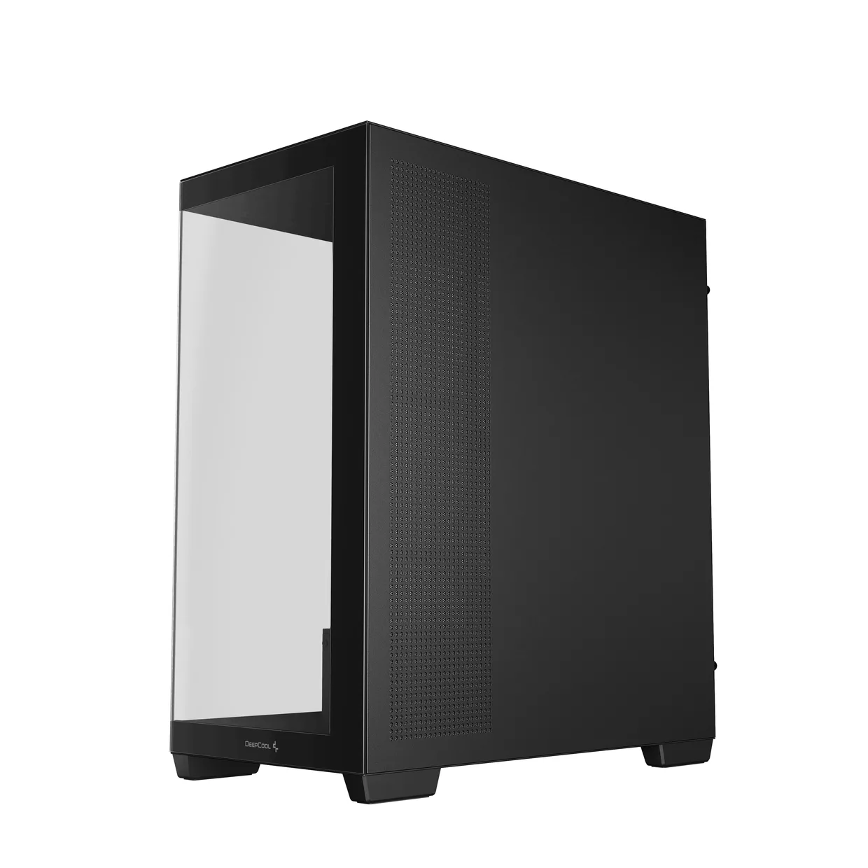 Металлическая боковая панель чёрного корпуса DeepCool CG580 с перфорацией для вентиляции