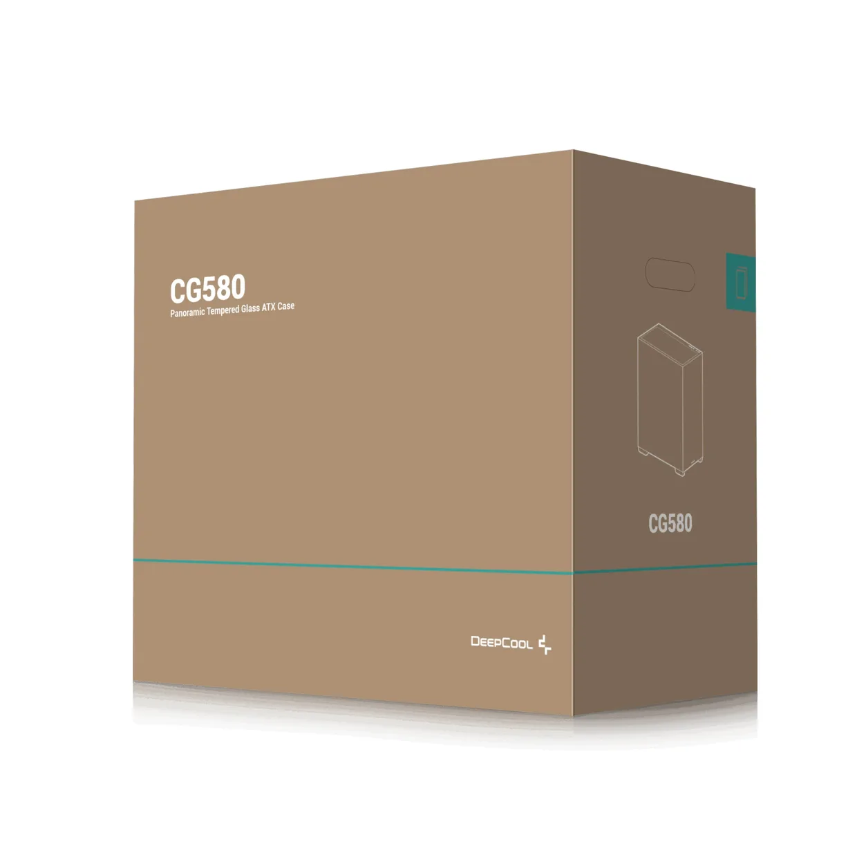 Картонная коробка упаковки компьютерного корпуса DeepCool CG580 Panoramic Tempered Glass ATX Case
