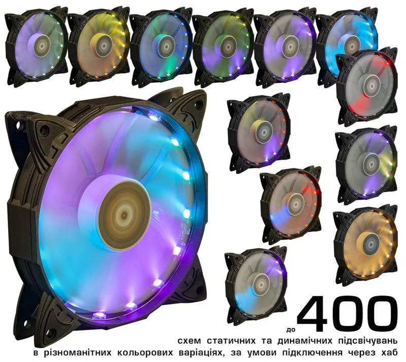 Вентилятор для корпуса Frime Iris LED Fan 16LED RGB HUB, 120mm (FLF-HB120RGBHUB16) — фото 2