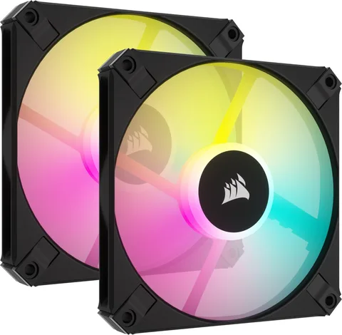 Набор вентиляторов (2pcs Pack) Corsair iCUE AF120 RGB Slim Black Dual Fan Kit, 120mm (CO-9050163-WW)