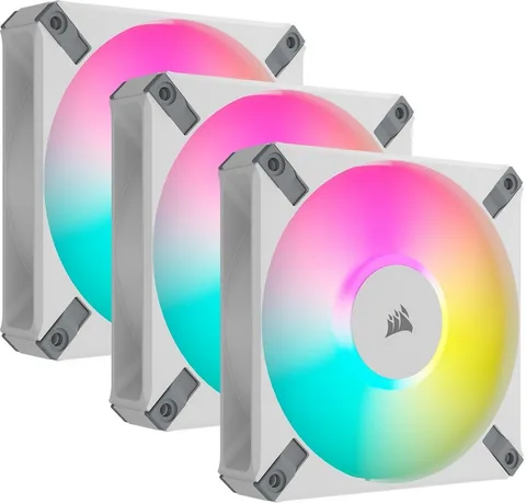Набор вентиляторов (3pcs Pack) Corsair AF120 RGB Elite White Triple Pack, 120mm (CO-9050158-WW)