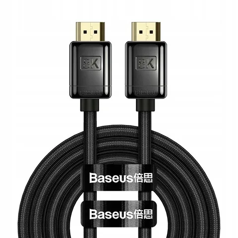 Кабель Baseus High Definition Series HDMI 8K to HDMI 8K Adapter Cable (Zinc alloy) 2m (WKGQ000101) Black