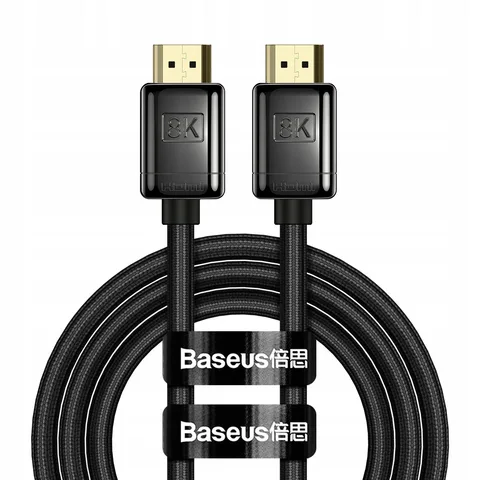 Кабель Baseus High Definition Series HDMI 8K to HDMI 8K Adapter Cable Zinc alloy (WKGQ000001) 1m Black