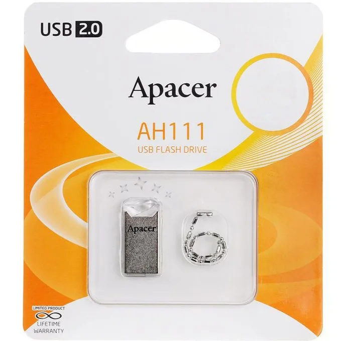 Флеш-накопичувач Apacer USB 2.0 AH111 32GB (AP32GAH111CR-1) Silver Crystal — фото 4