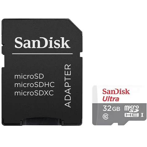Карта пам'яті SanDisk Ultra microSDHC 32GB (UHS-I) 100MB/s Class 10 (SDSQUNR-032G-GN3MA) + SD Adapter