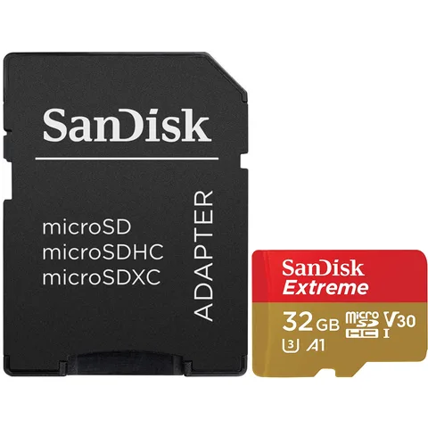 Карта пам'яті SanDisk Extreme microSDHC 32GB (UHS-I U3) W-60 MB/s, R-100 MB/s Class 10 A1 V30 (SDSQXAF-032G-GN6MA) + SD Adapter