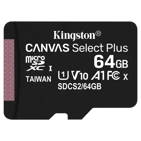 Карта пам'яті Kingston Canvas Select Plus microSDXC 64GB (UHS-I U1) 100 MB/s Class 10 A1 V10 (SDCS2/64GBSP)