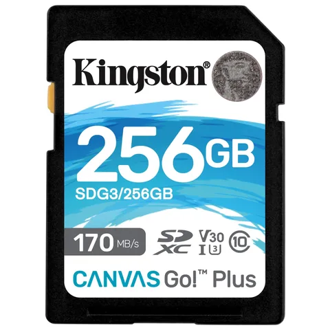 Карта пам'яті Kingston Canvas Go! Plus SDXC 256GB (UHS-I U3) W-90 MB/s, R-170 MB/s Class 10 V30 (SDG3/256GB)