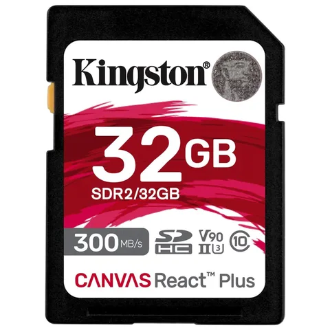 Карта пам'яті Kingston Canvas React Plus SDHC 32GB (UHS-II U3) W-260 MB/s, R-300 MB/s Class 10 V90 (SDR2/32GB)