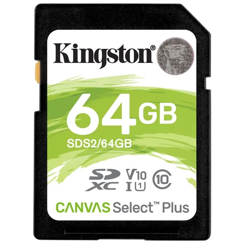 Карта пам'яті Kingston Canvas Select Plus SDXC 64GB (UHS-I U3) 100 MB/s Class 10 V30 (SDS2/64GB)