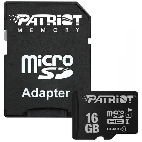 Карта пам'яті Patriot LX Series microSDHC 16GB (UHS-I U1) 80 MB/s Class 10 (PSF16GMCSDHC10) + SD Adapter