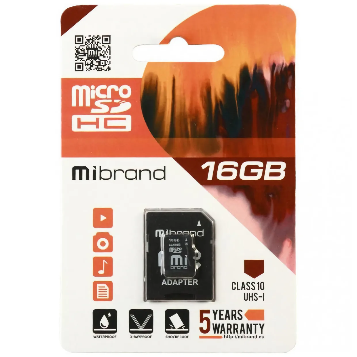 Карта памяти Mibrand microSDHC 16GB (UHS-I U1) Class 10 (MICDHU1/16GB-A) + SD Adapter — фото 3