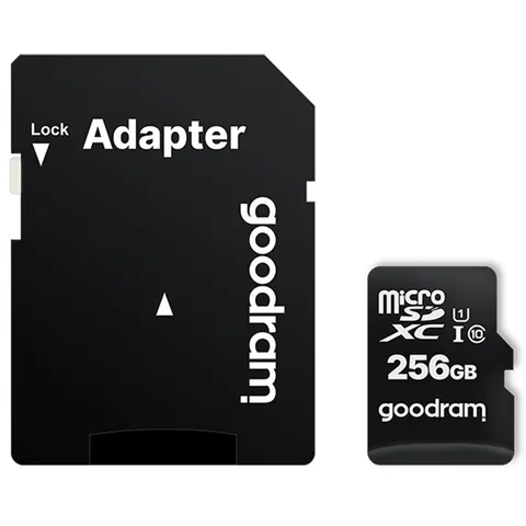 Карта пам'яті Goodram microSDXC 256GB (UHS-I U1) W-10 MB/s, R-100 MB/s Class 10 (M1AA-2560R12) + SD Adapter