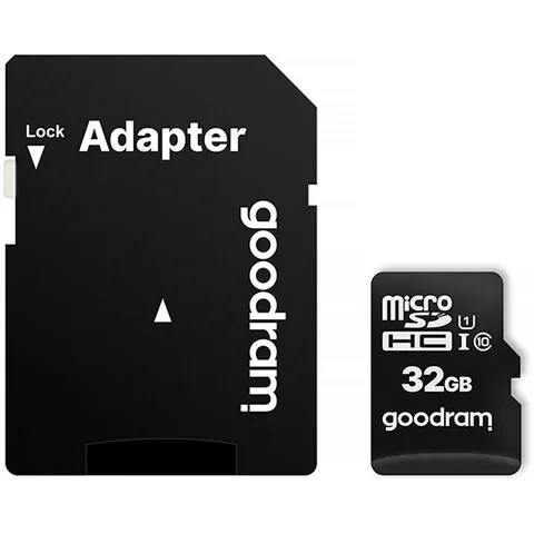 Карта пам'яті Goodram microSDHC 32GB (UHS-I U1) W-10 MB/s, R-100 MB/s Class 10 (M1AA-0320R12) + SD Adapter